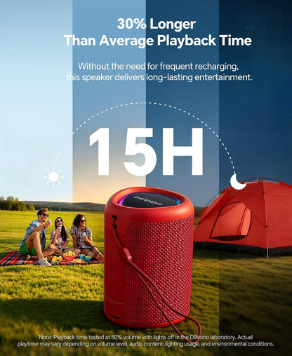 Portable Bluetooth Speaker Beach Essentials: IPX5 Waterproof for Outdoor/Powerful HD Sound/Dynamic Light/All Day Playtime/Wireless BT 5.3/TWS Pairing, Travel|Camping|Pool Accessorie, School Supplies