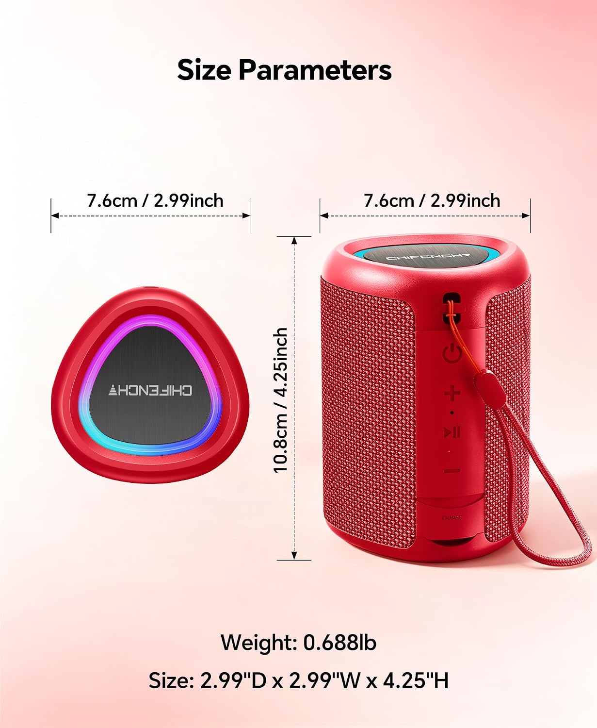 Portable Bluetooth Speaker Beach Essentials: IPX5 Waterproof for Outdoor/Powerful HD Sound/Dynamic Light/All Day Playtime/Wireless BT 5.3/TWS Pairing, Travel|Camping|Pool Accessorie, School Supplies