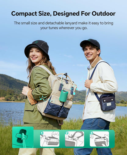 Portable Bluetooth Speaker Beach Essentials: IPX5 Waterproof for Outdoor/Powerful HD Sound/Dynamic Light/All Day Playtime/Wireless BT 5.3/TWS Pairing, Travel|Camping|Pool Accessorie, School Supplies