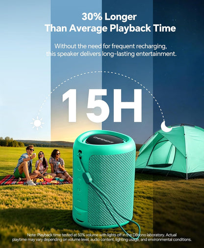 Portable Bluetooth Speaker Beach Essentials: IPX5 Waterproof for Outdoor/Powerful HD Sound/Dynamic Light/All Day Playtime/Wireless BT 5.3/TWS Pairing, Travel|Camping|Pool Accessorie, School Supplies