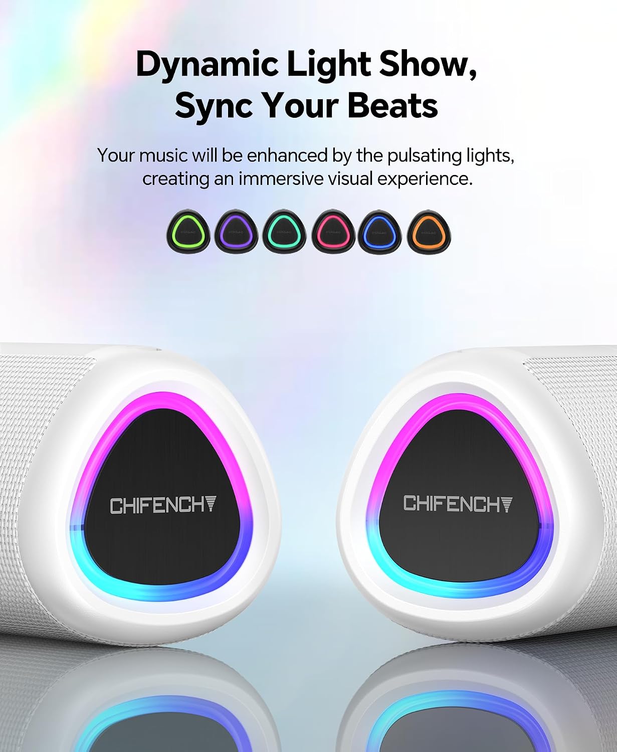 Portable Bluetooth Speaker Beach Essentials: IPX5 Waterproof for Outdoor/Powerful HD Sound/Dynamic Light/All Day Playtime/Wireless BT 5.3/TWS Pairing, Travel|Camping|Pool Accessorie, School Supplies
