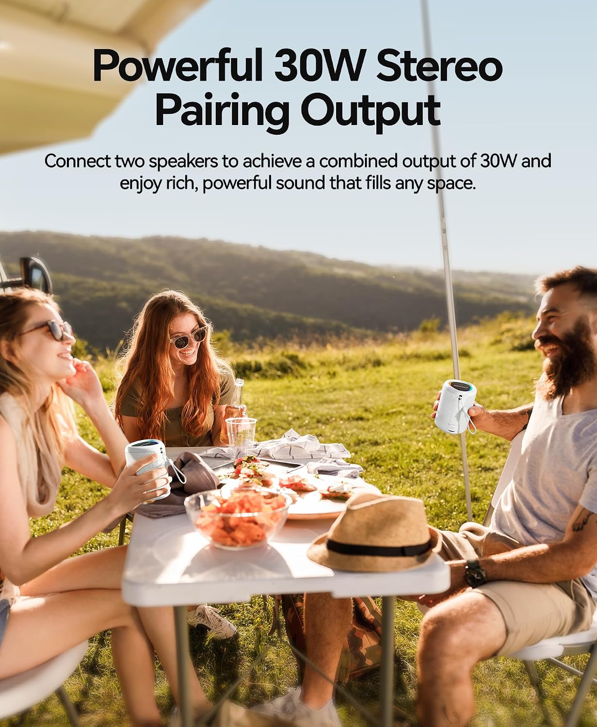 Portable Bluetooth Speaker Beach Essentials: IPX5 Waterproof for Outdoor/Powerful HD Sound/Dynamic Light/All Day Playtime/Wireless BT 5.3/TWS Pairing, Travel|Camping|Pool Accessorie, School Supplies