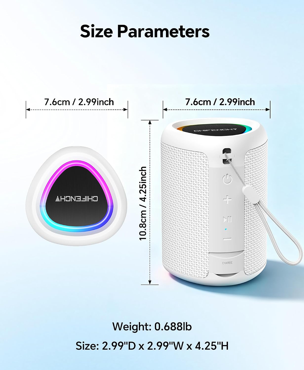 Portable Bluetooth Speaker Beach Essentials: IPX5 Waterproof for Outdoor/Powerful HD Sound/Dynamic Light/All Day Playtime/Wireless BT 5.3/TWS Pairing, Travel|Camping|Pool Accessorie, School Supplies