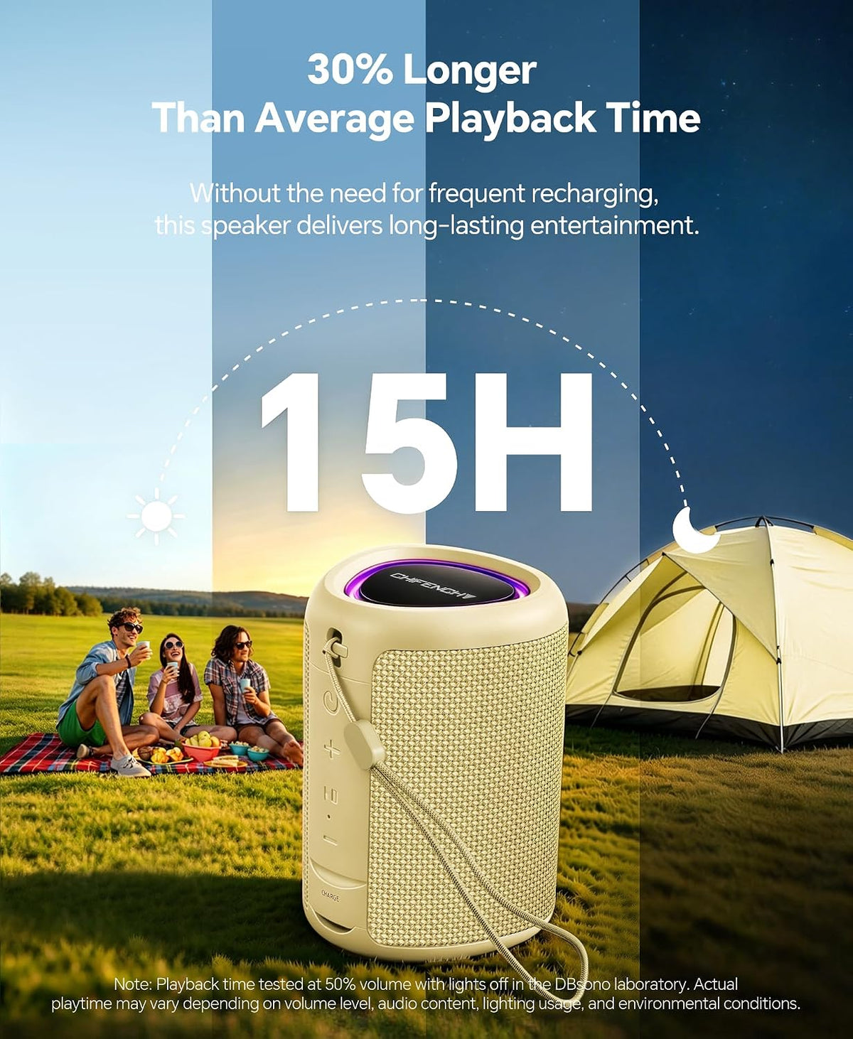 Portable Bluetooth Speaker Beach Essentials: IPX5 Waterproof for Outdoor/Powerful HD Sound/Dynamic Light/All Day Playtime/Wireless BT 5.3/TWS Pairing, Travel|Camping|Pool Accessorie, School Supplies