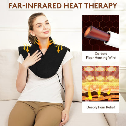Far Infrared Heating Pad for Neck and Shoulder and Back Pain Relief