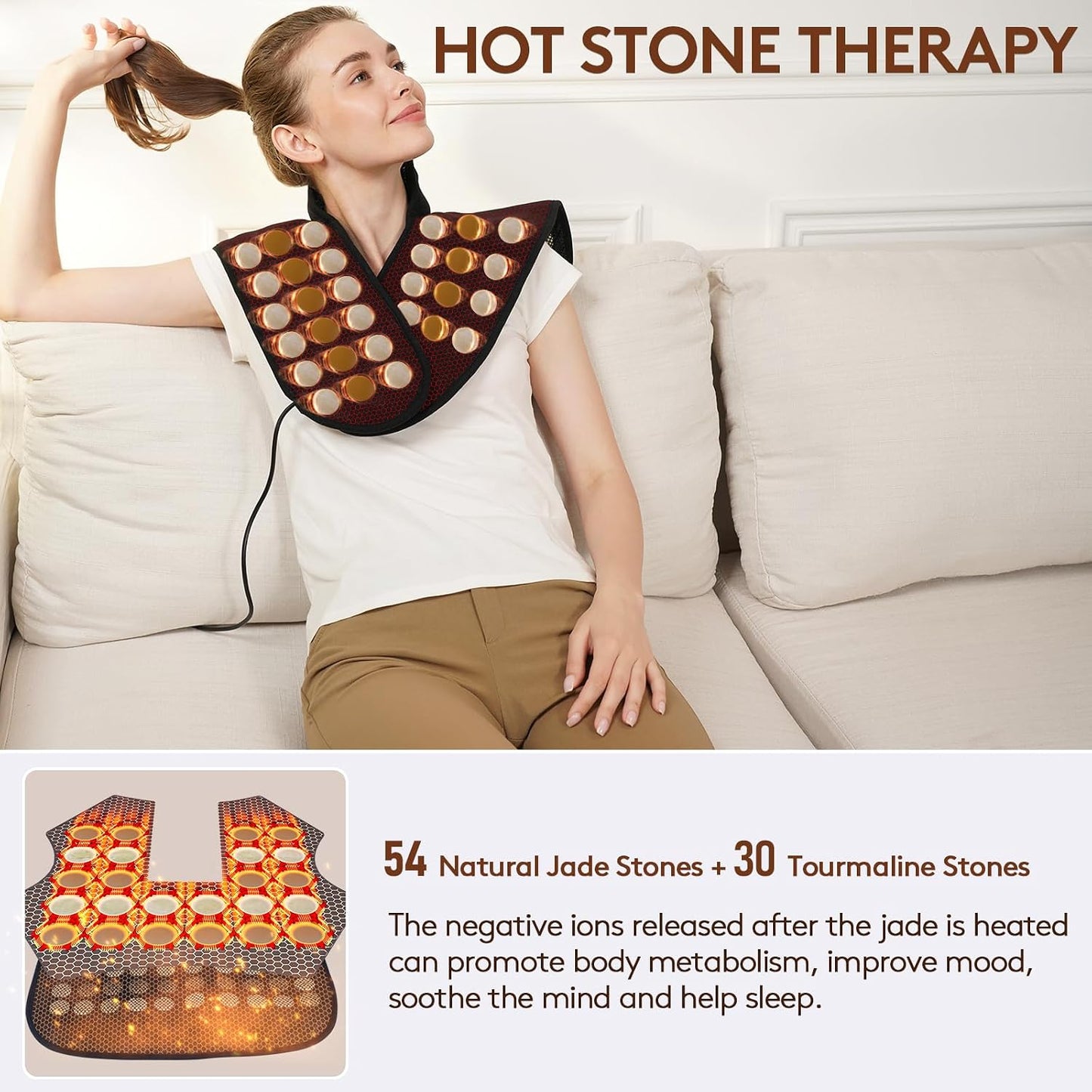 Far Infrared Heating Pad for Neck and Shoulder and Back Pain Relief