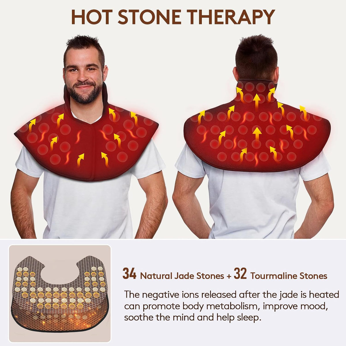 Far Infrared Heating Pad for Neck and Shoulder and Back Pain Relief