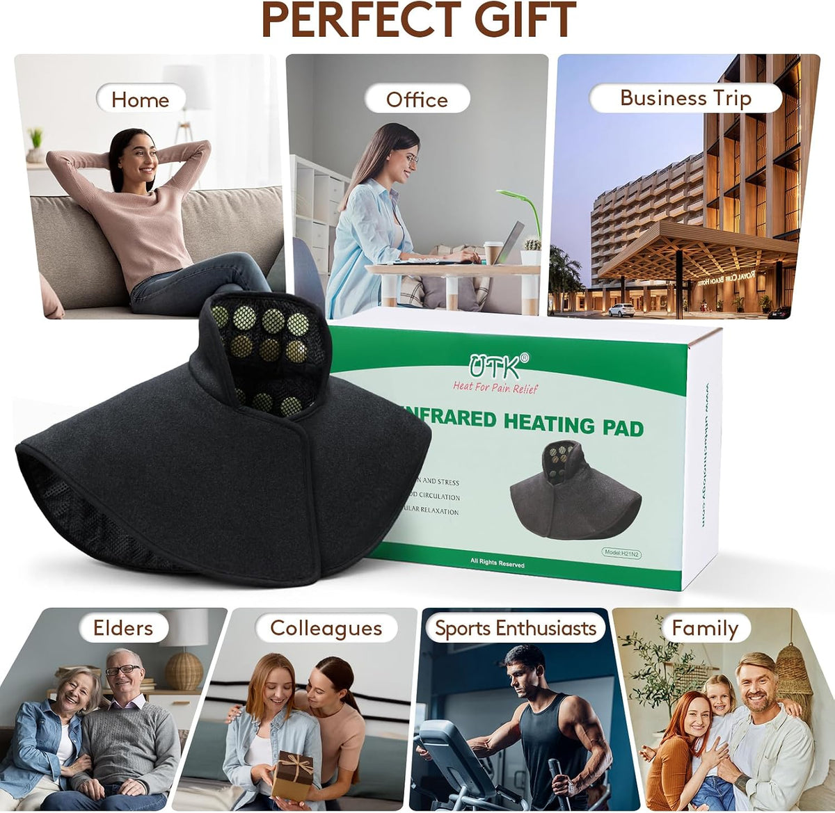 Far Infrared Heating Pad for Neck and Shoulder and Back Pain Relief