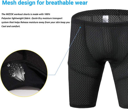 Men's Tight Yoga Mesh Training Bodybuilding Gym Workout Shorts Jammer Swimsuit