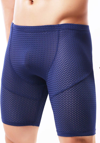 Men's Tight Yoga Mesh Training Bodybuilding Gym Workout Shorts Jammer Swimsuit