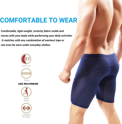 Men's Tight Yoga Mesh Training Bodybuilding Gym Workout Shorts Jammer Swimsuit