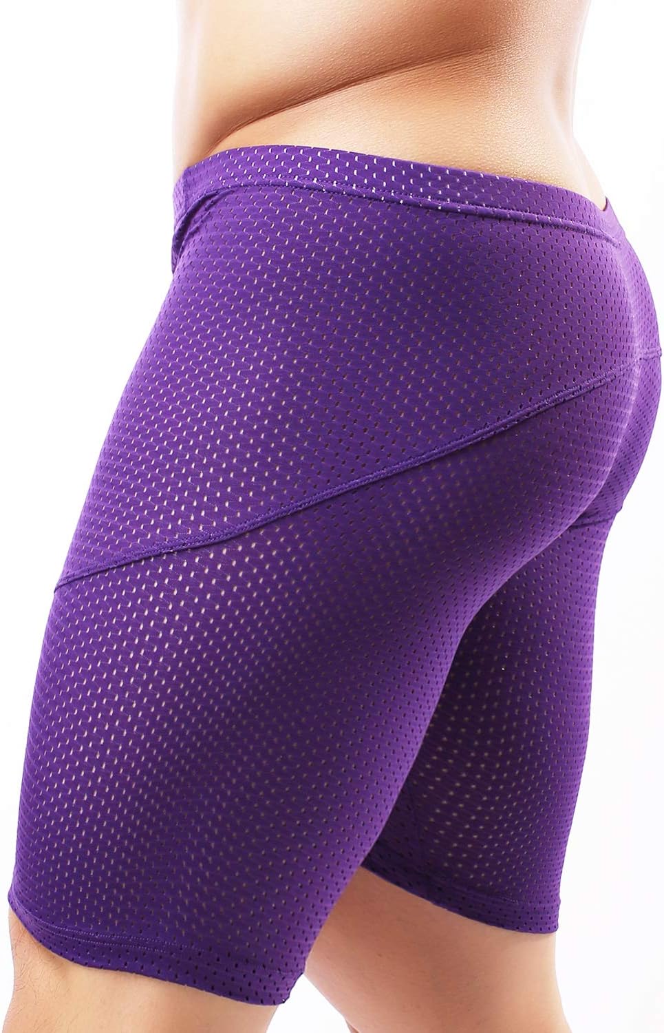 Men's Tight Yoga Mesh Training Bodybuilding Gym Workout Shorts Jammer Swimsuit