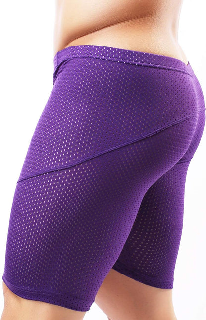 Men's Tight Yoga Mesh Training Bodybuilding Gym Workout Shorts Jammer Swimsuit
