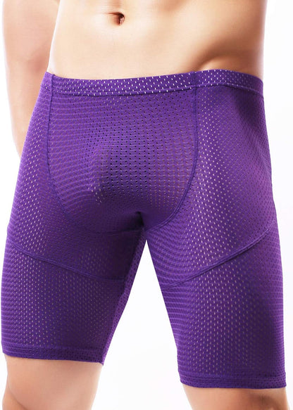 Men's Tight Yoga Mesh Training Bodybuilding Gym Workout Shorts Jammer Swimsuit