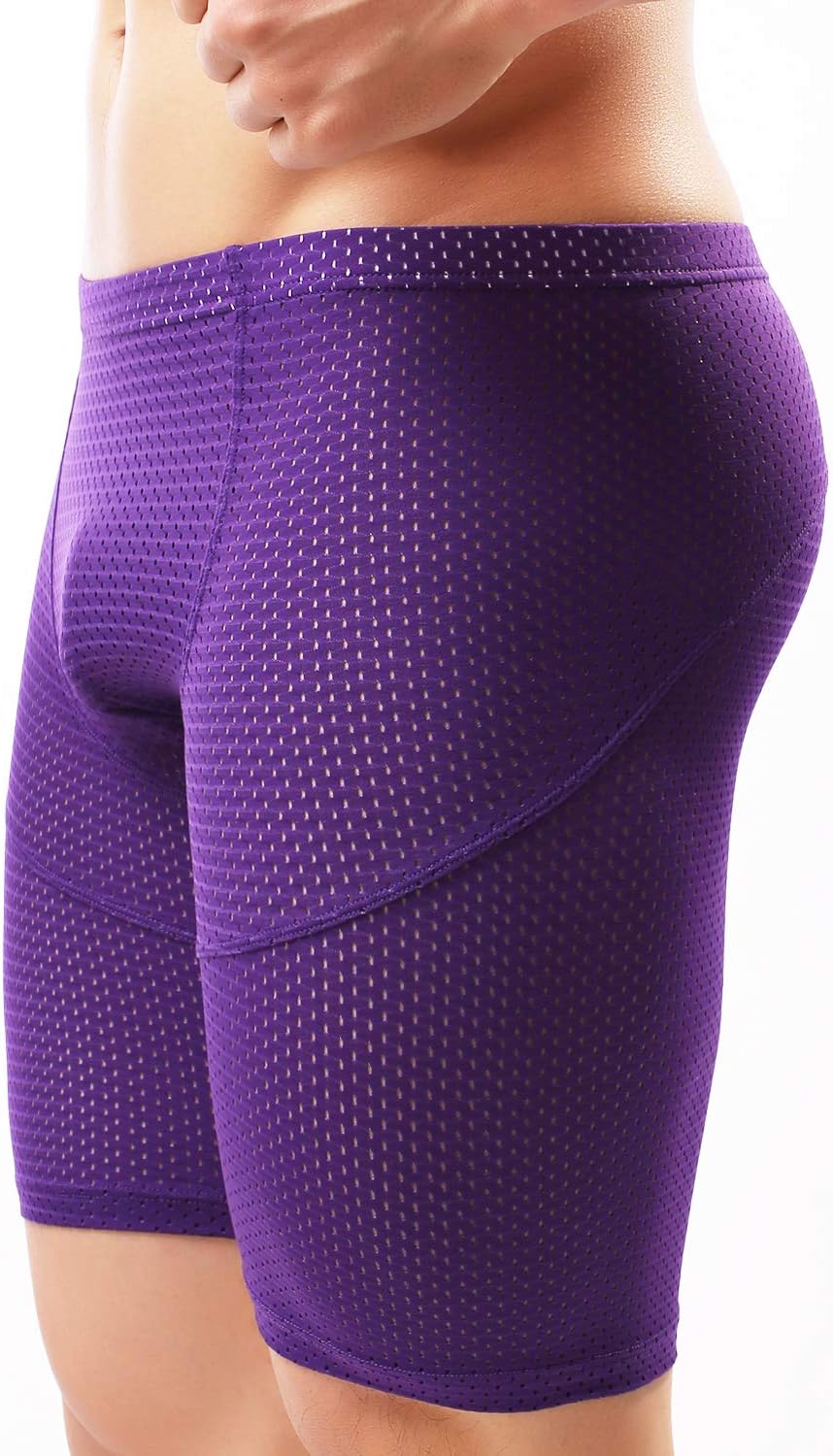 Men's Tight Yoga Mesh Training Bodybuilding Gym Workout Shorts Jammer Swimsuit