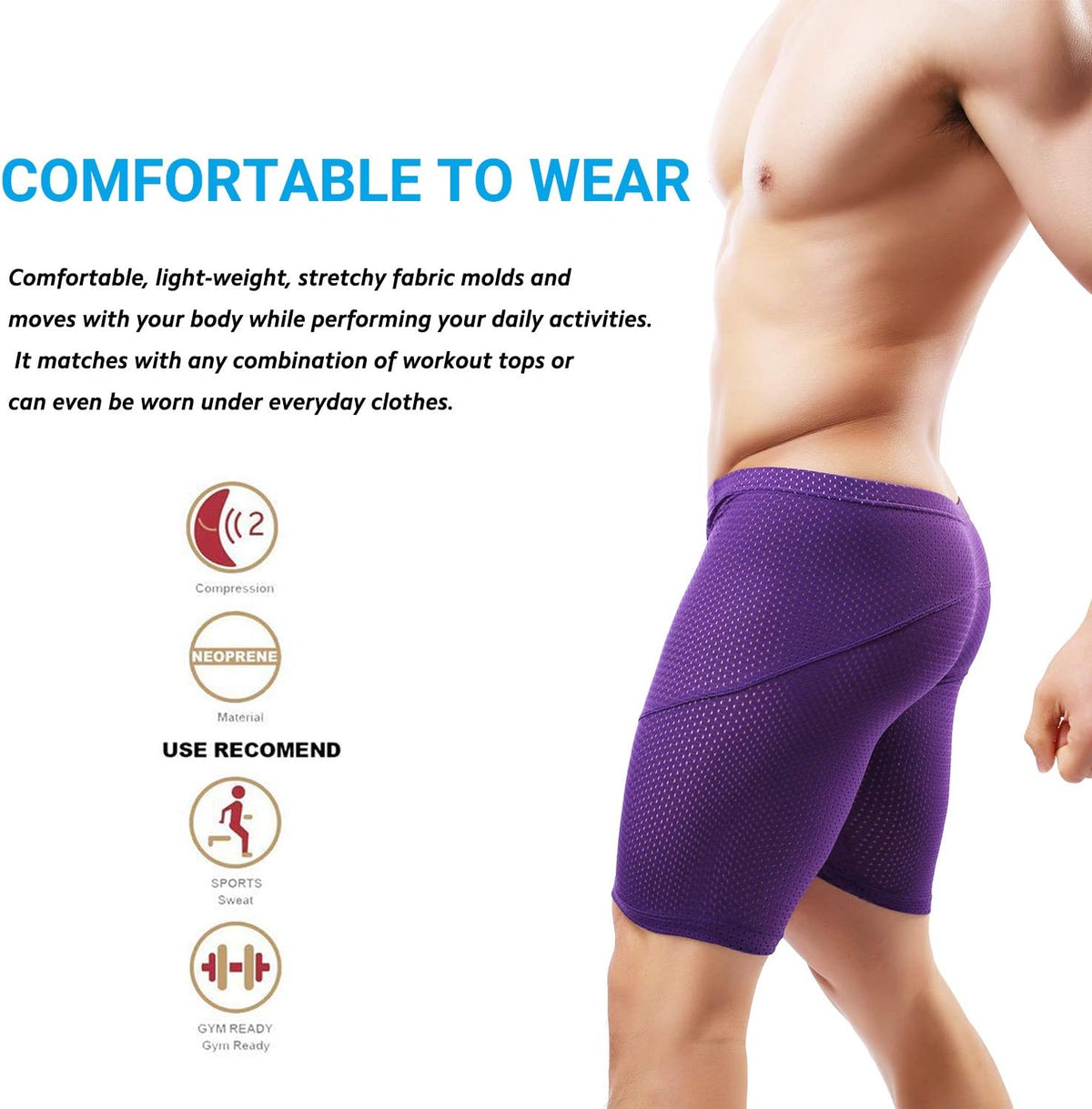 Men's Tight Yoga Mesh Training Bodybuilding Gym Workout Shorts Jammer Swimsuit