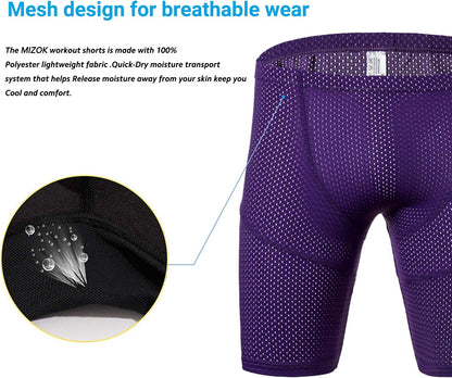 Men's Tight Yoga Mesh Training Bodybuilding Gym Workout Shorts Jammer Swimsuit
