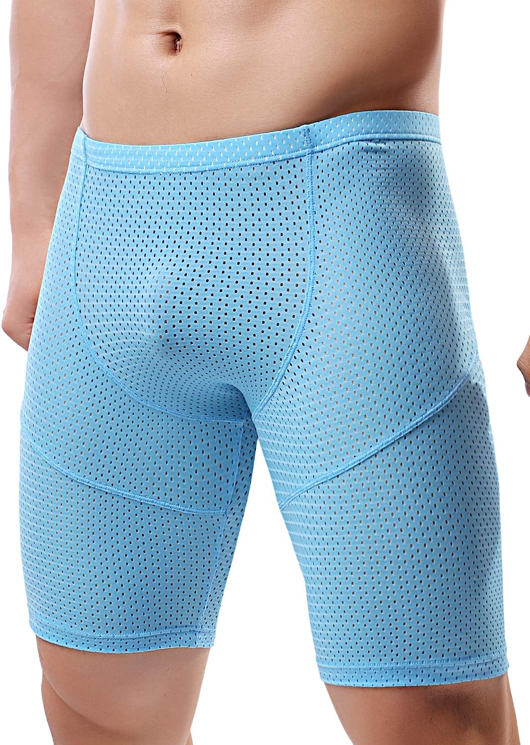 Men's Tight Yoga Mesh Training Bodybuilding Gym Workout Shorts Jammer Swimsuit