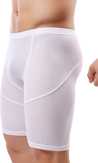 Men's Tight Yoga Mesh Training Bodybuilding Gym Workout Shorts Jammer Swimsuit