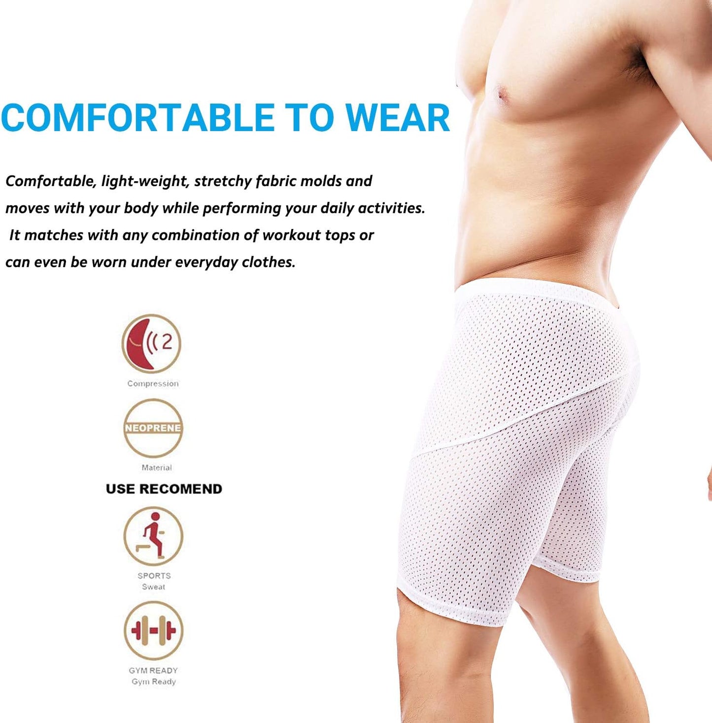 Men's Tight Yoga Mesh Training Bodybuilding Gym Workout Shorts Jammer Swimsuit