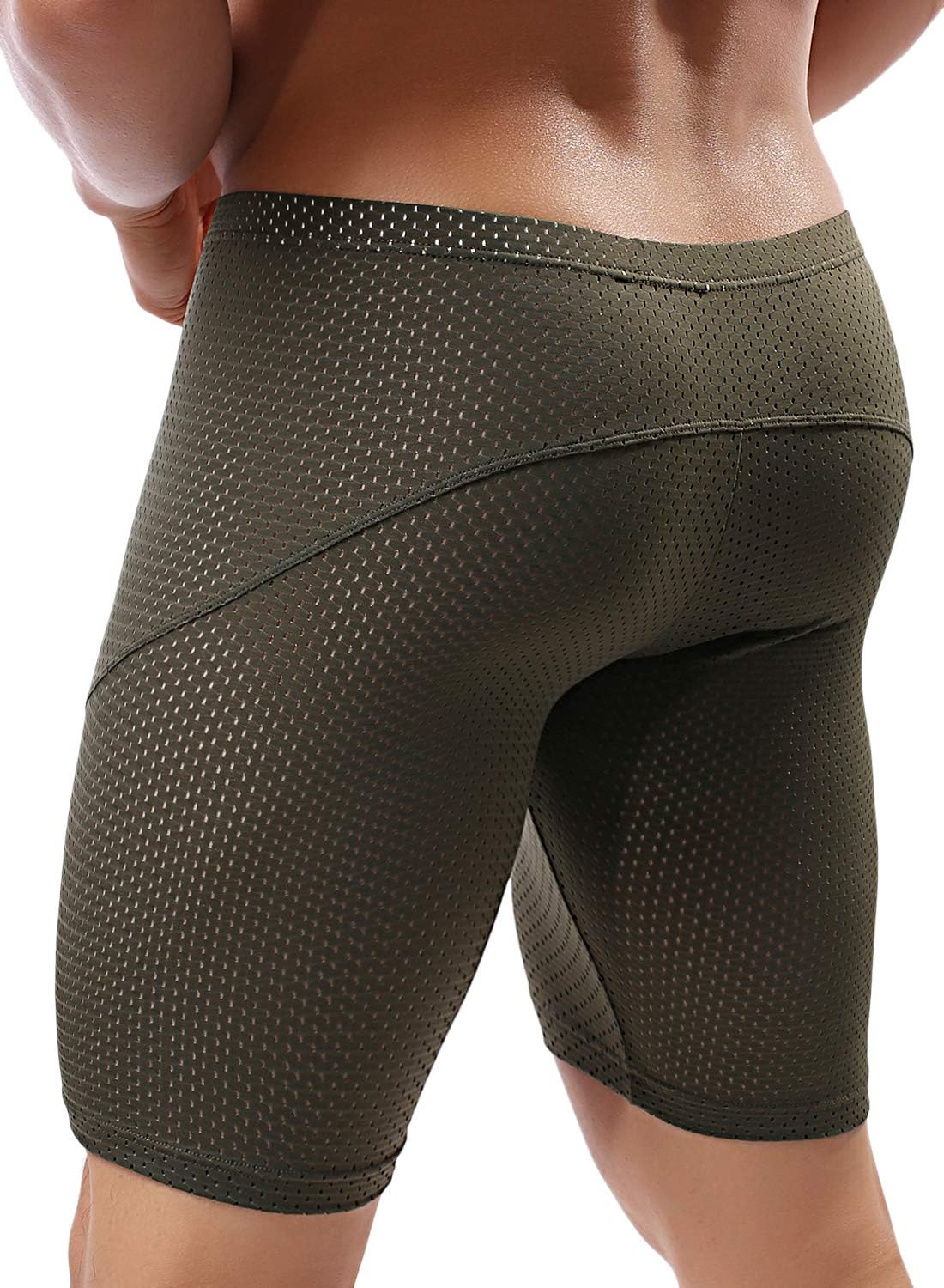 Men's Tight Yoga Mesh Training Bodybuilding Gym Workout Shorts Jammer Swimsuit
