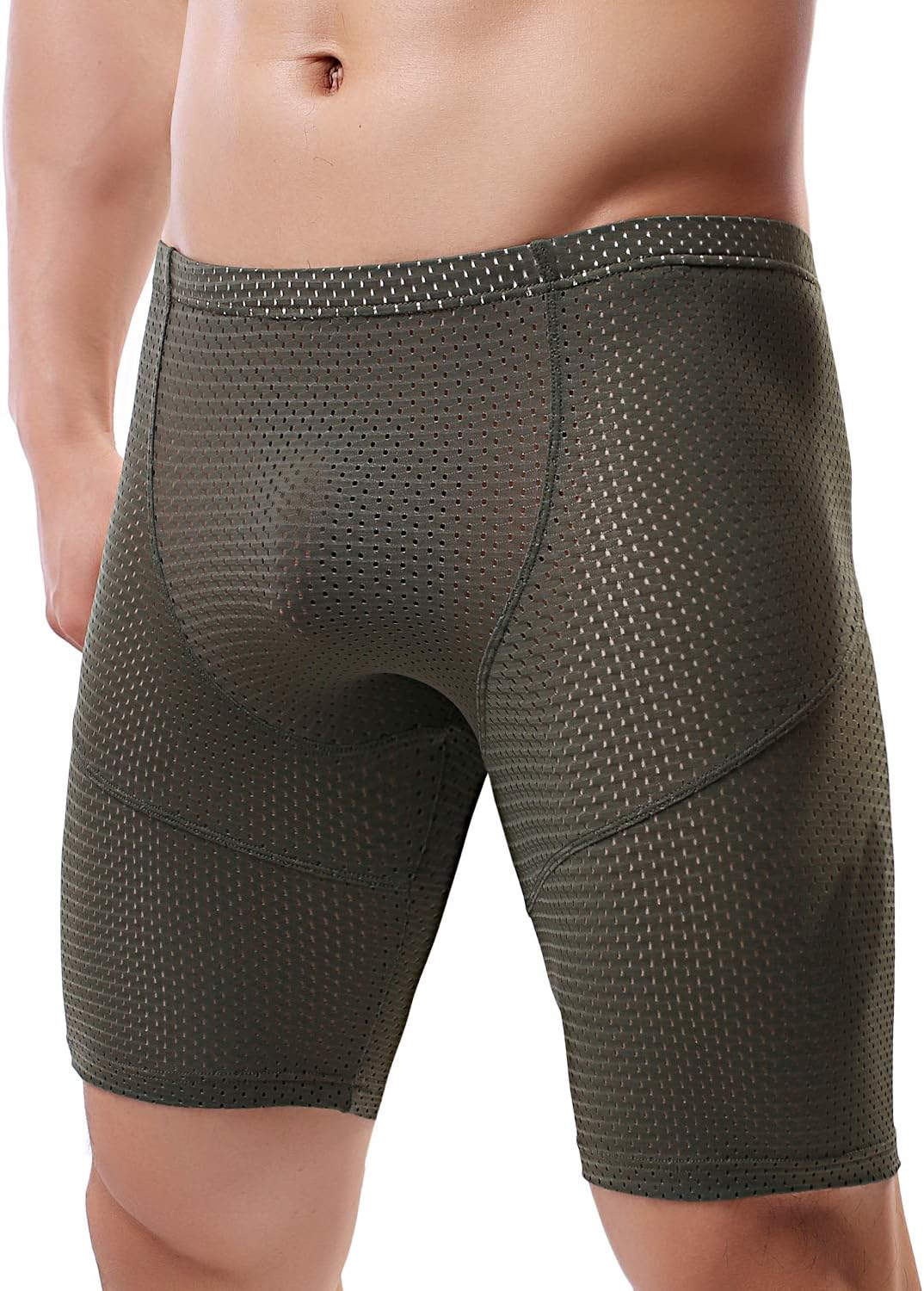 Men's Tight Yoga Mesh Training Bodybuilding Gym Workout Shorts Jammer Swimsuit