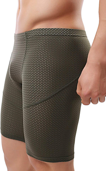 Men's Tight Yoga Mesh Training Bodybuilding Gym Workout Shorts Jammer Swimsuit
