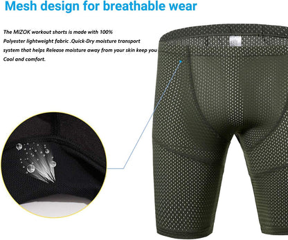 Men's Tight Yoga Mesh Training Bodybuilding Gym Workout Shorts Jammer Swimsuit