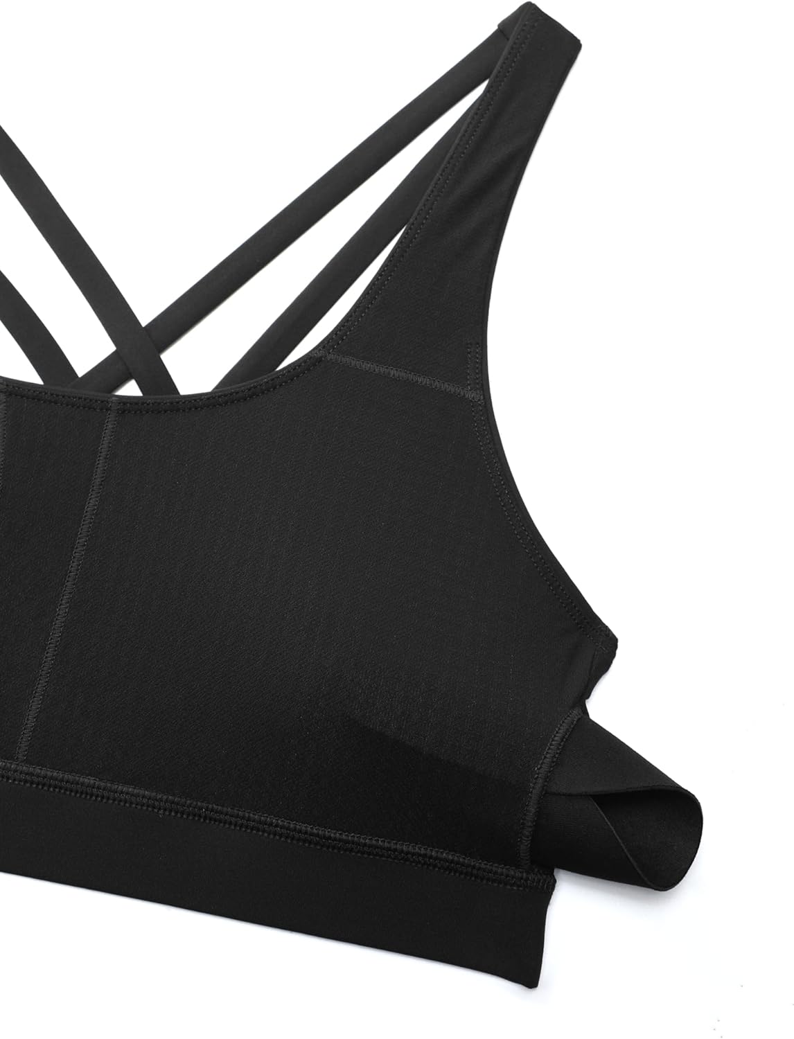 Naked Feeling Strappy Sports Bras | Medium Support, Removable Pads, Yoga, Sleek, Scoop Neck, for Women