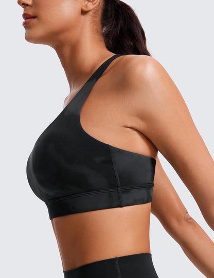 Naked Feeling Strappy Sports Bras | Medium Support, Removable Pads, Yoga, Sleek, Scoop Neck, for Women