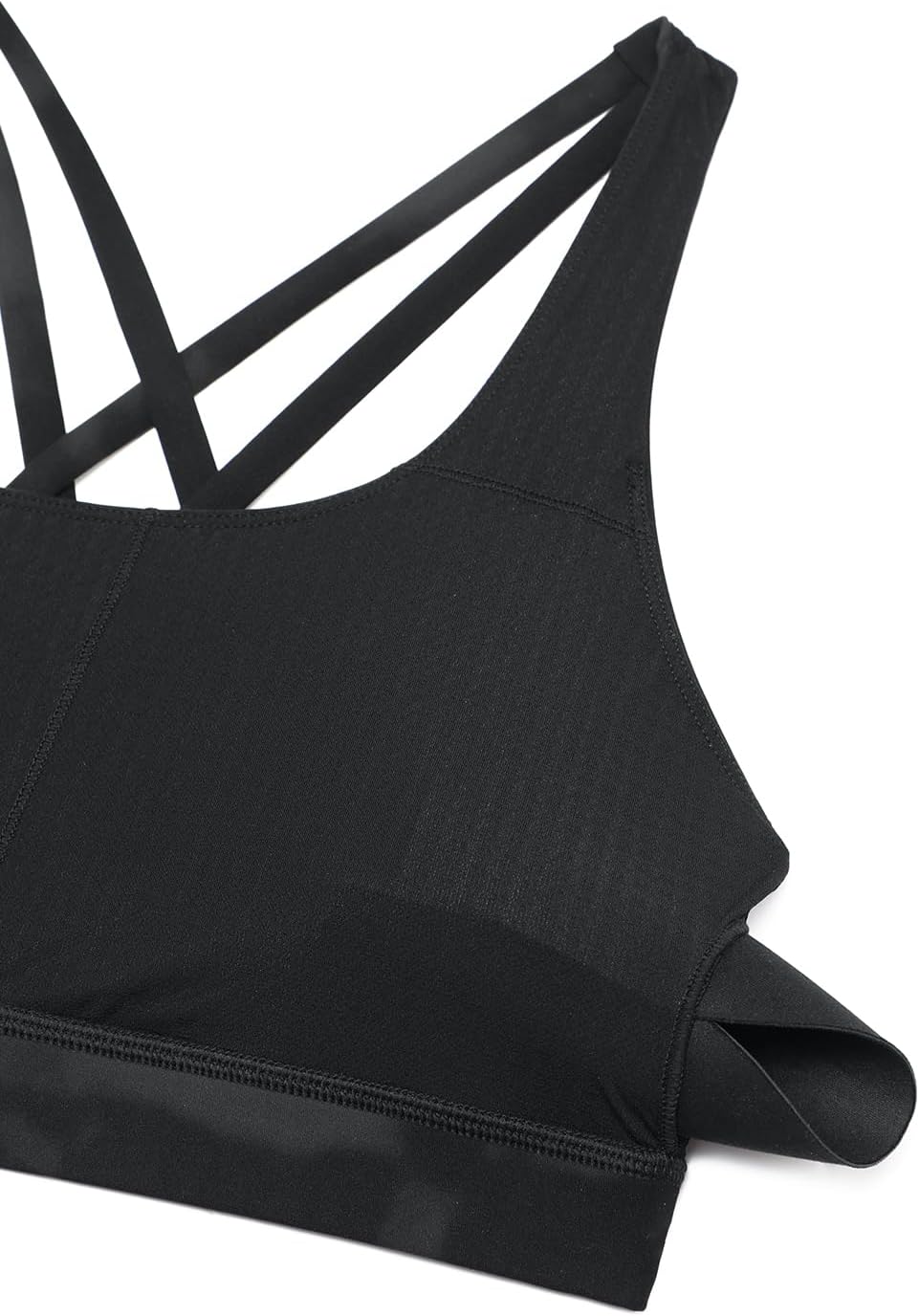 Naked Feeling Strappy Sports Bras | Medium Support, Removable Pads, Yoga, Sleek, Scoop Neck, for Women