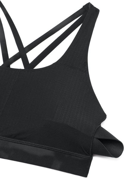 Naked Feeling Strappy Sports Bras | Medium Support, Removable Pads, Yoga, Sleek, Scoop Neck, for Women