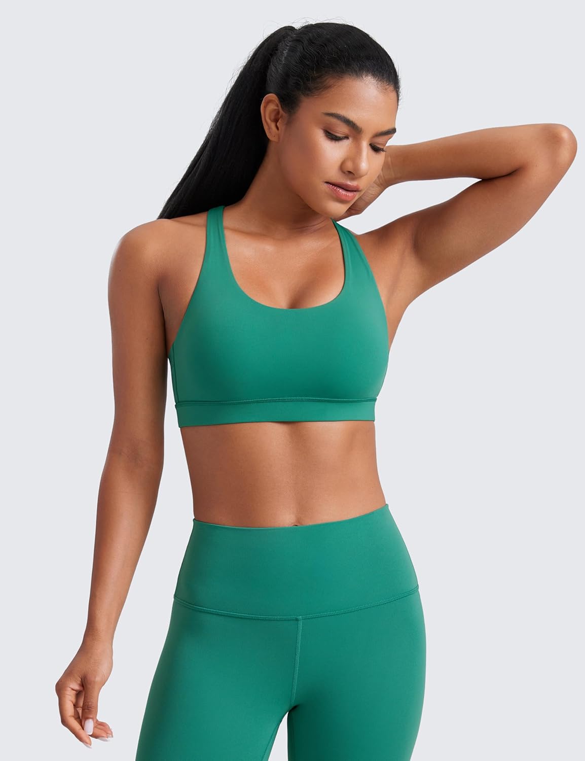 Naked Feeling Strappy Sports Bras | Medium Support, Removable Pads, Yoga, Sleek, Scoop Neck, for Women