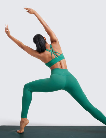 Naked Feeling Strappy Sports Bras | Medium Support, Removable Pads, Yoga, Sleek, Scoop Neck, for Women