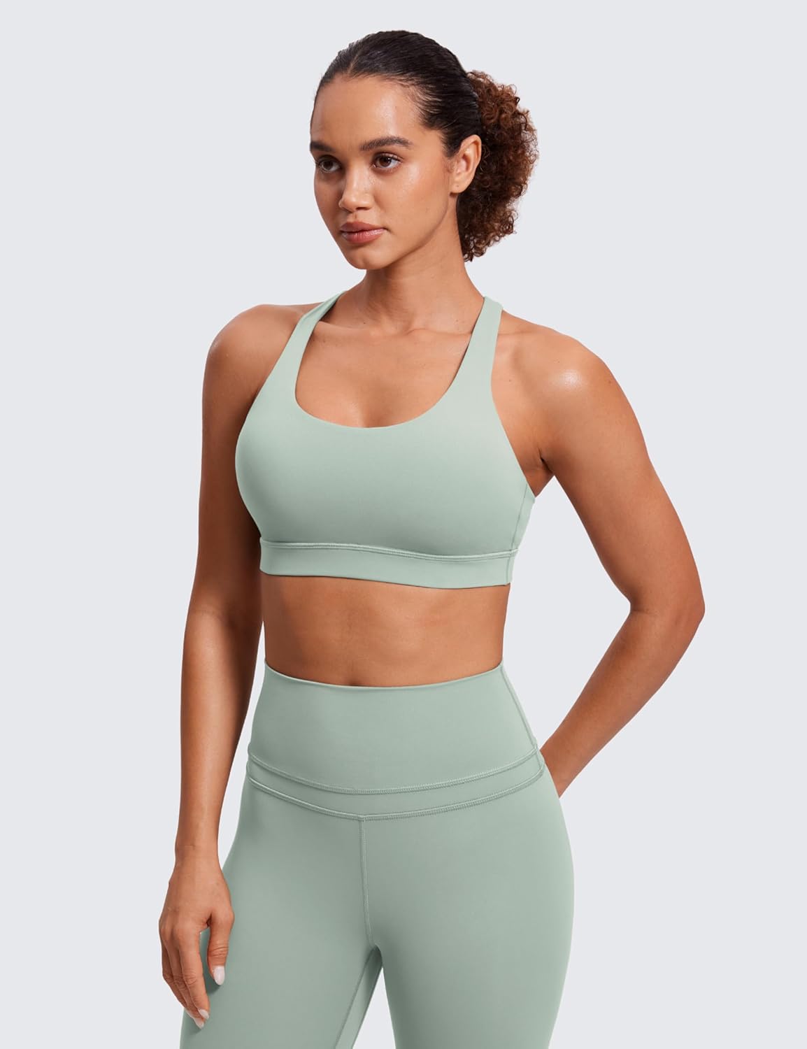 Naked Feeling Strappy Sports Bras | Medium Support, Removable Pads, Yoga, Sleek, Scoop Neck, for Women