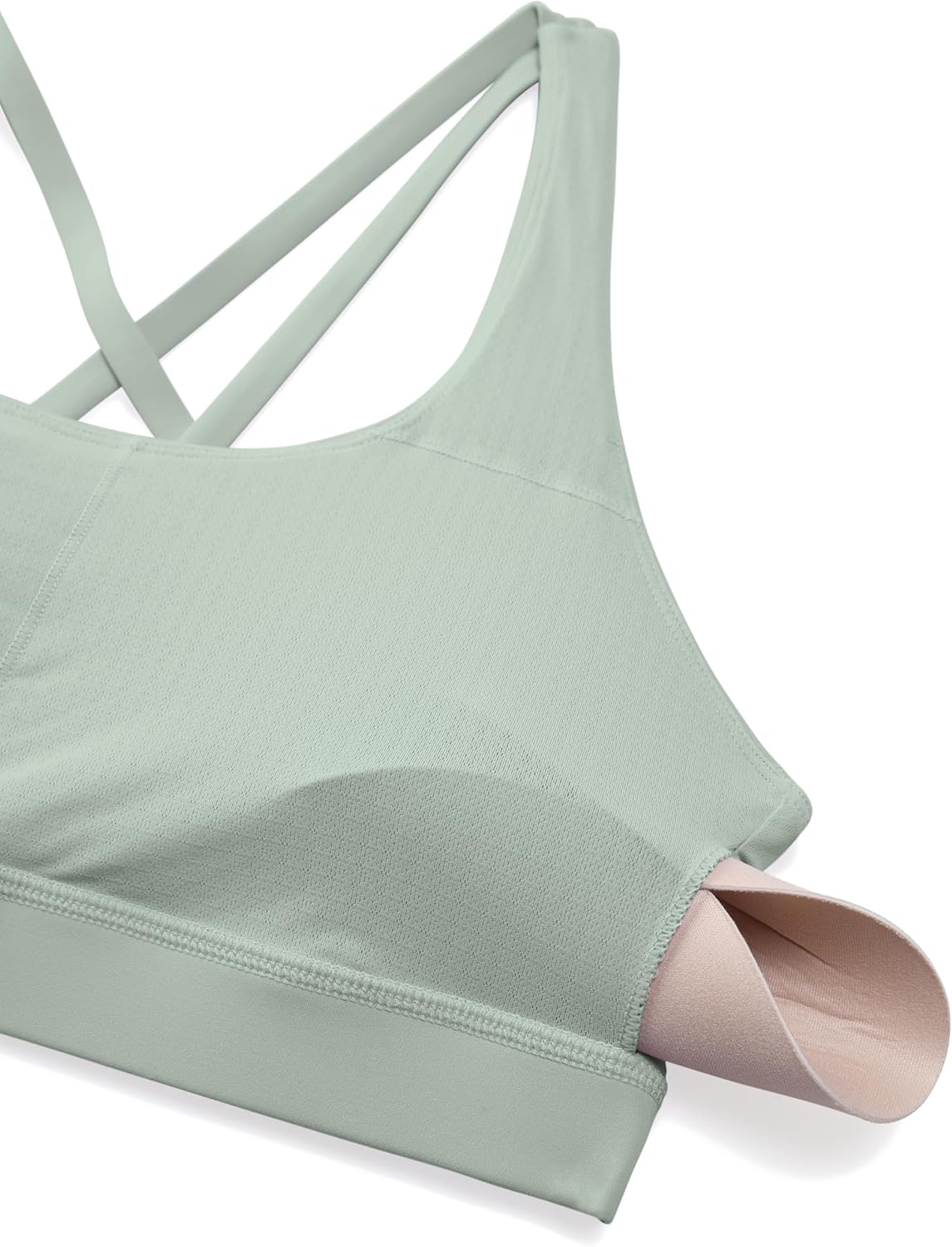 Naked Feeling Strappy Sports Bras | Medium Support, Removable Pads, Yoga, Sleek, Scoop Neck, for Women