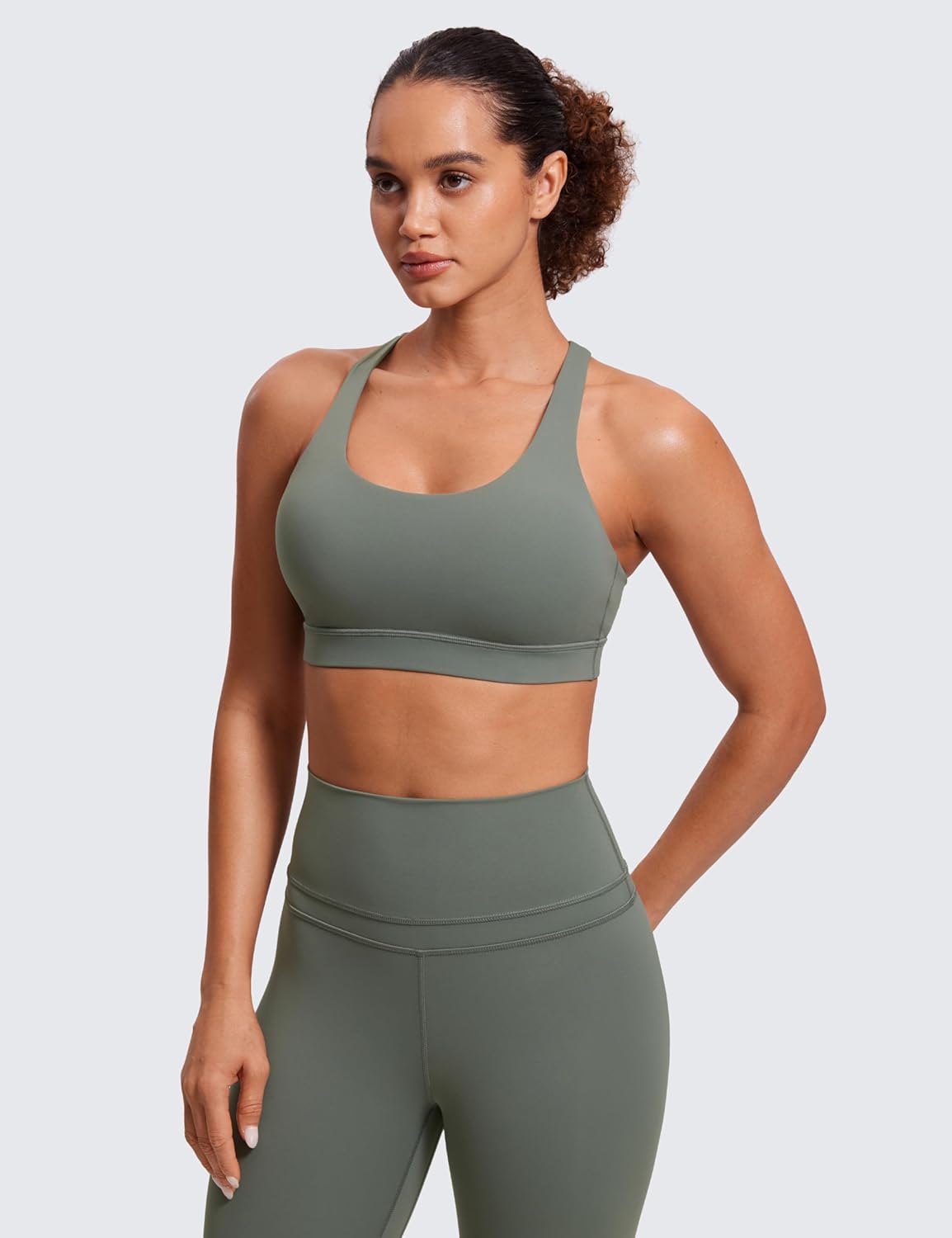 Naked Feeling Strappy Sports Bras | Medium Support, Removable Pads, Yoga, Sleek, Scoop Neck, for Women