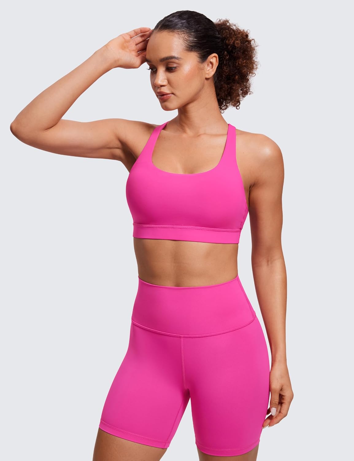 Naked Feeling Strappy Sports Bras | Medium Support, Removable Pads, Yoga, Sleek, Scoop Neck, for Women