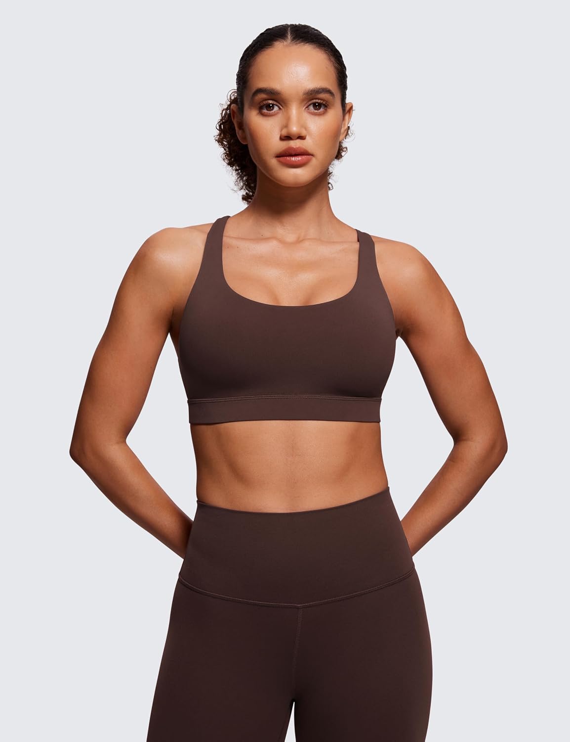 Naked Feeling Strappy Sports Bras | Medium Support, Removable Pads, Yoga, Sleek, Scoop Neck, for Women