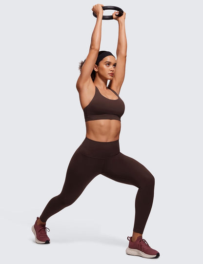 Naked Feeling Strappy Sports Bras | Medium Support, Removable Pads, Yoga, Sleek, Scoop Neck, for Women