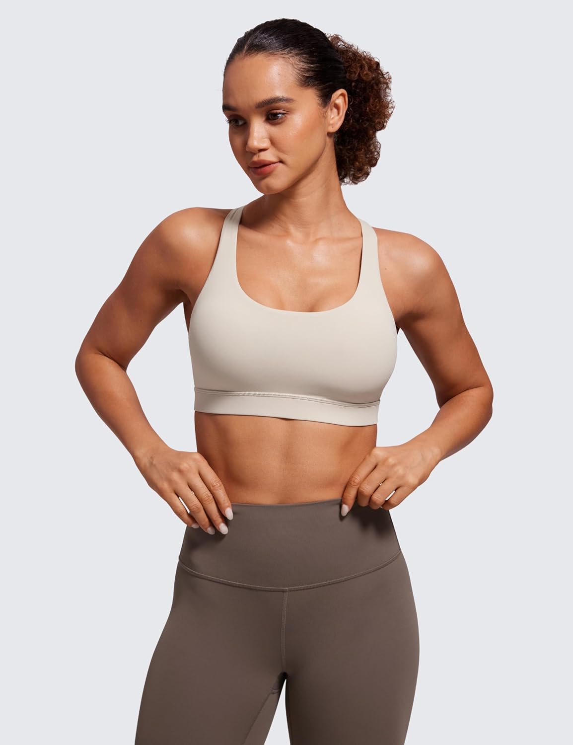 Naked Feeling Strappy Sports Bras | Medium Support, Removable Pads, Yoga, Sleek, Scoop Neck, for Women