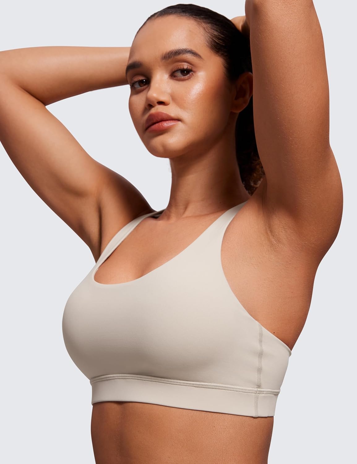 Naked Feeling Strappy Sports Bras | Medium Support, Removable Pads, Yoga, Sleek, Scoop Neck, for Women