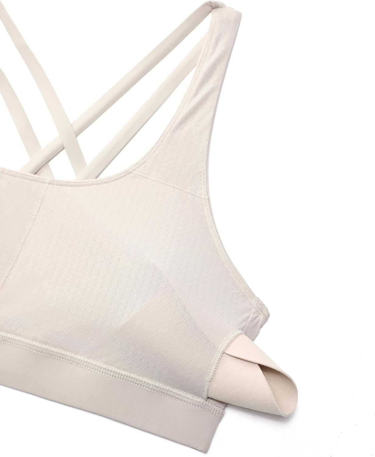 Naked Feeling Strappy Sports Bras | Medium Support, Removable Pads, Yoga, Sleek, Scoop Neck, for Women