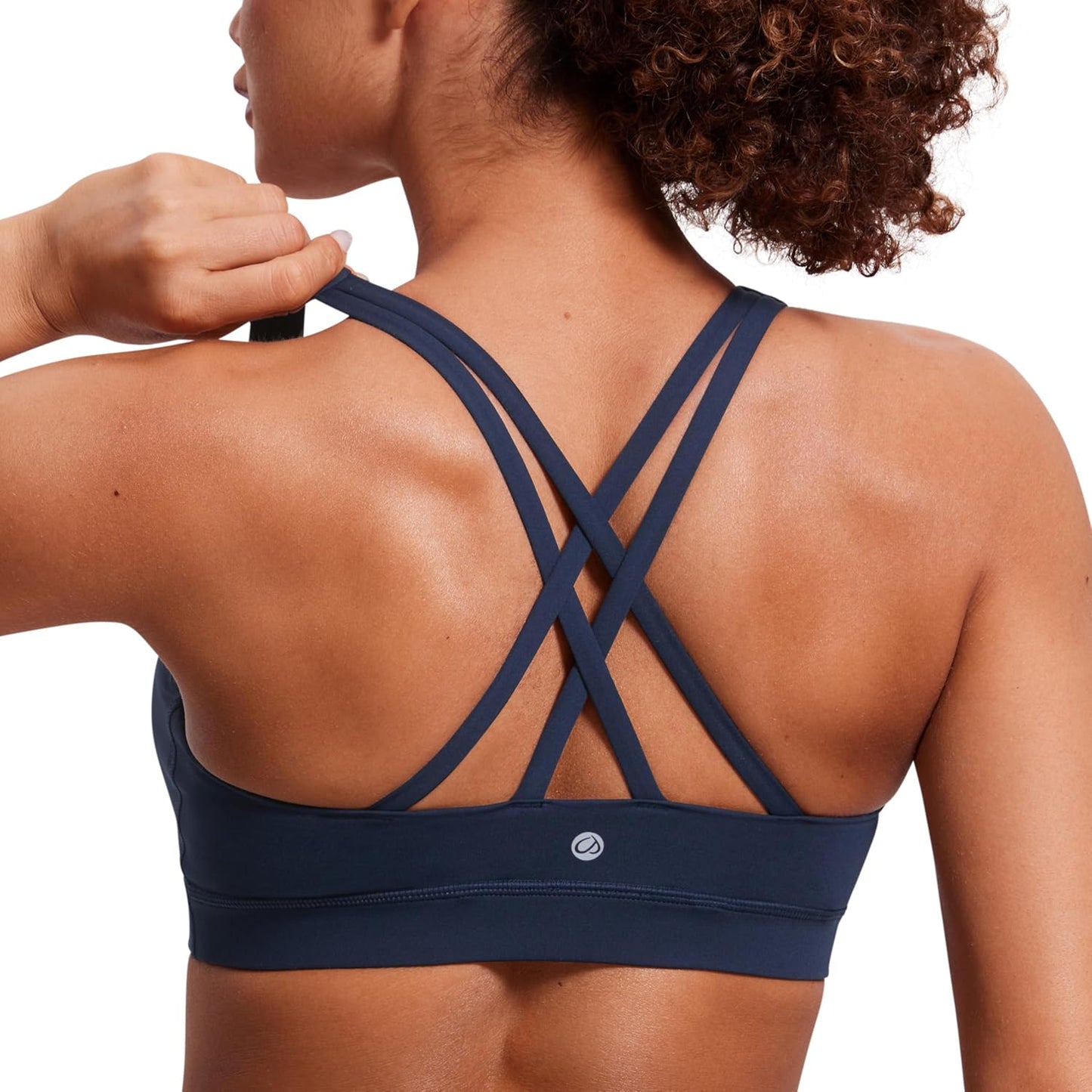 Naked Feeling Strappy Sports Bras | Medium Support, Removable Pads, Yoga, Sleek, Scoop Neck, for Women