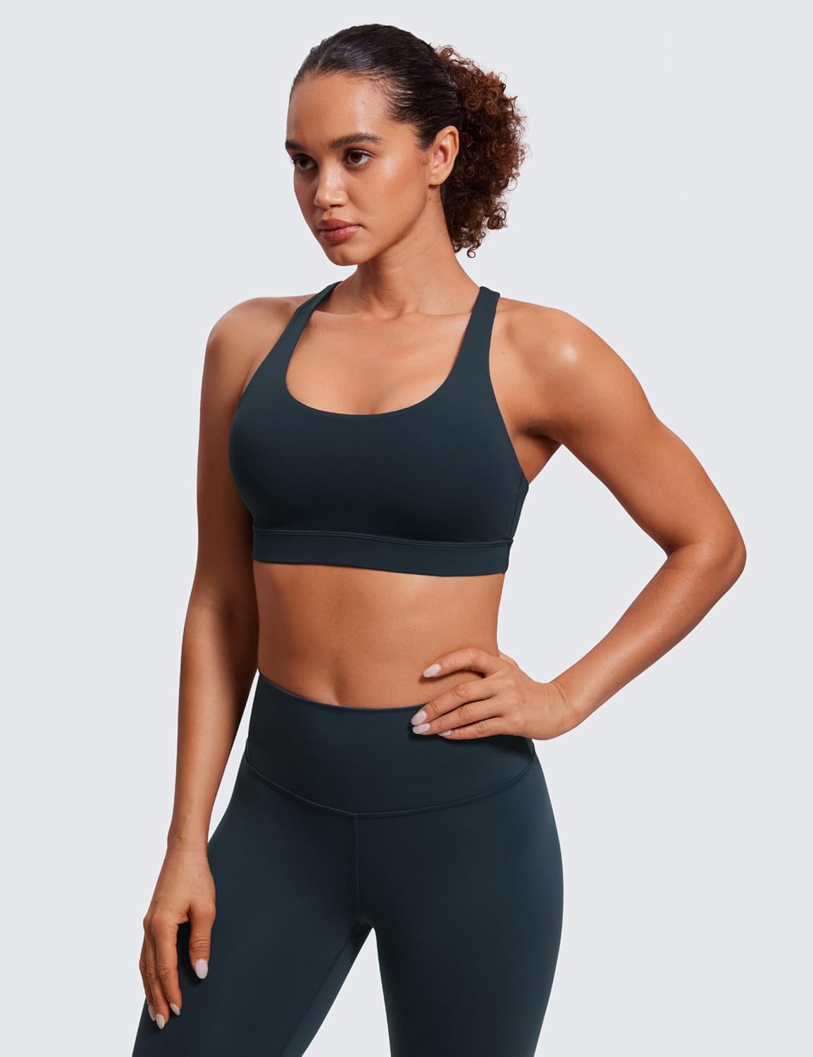 Naked Feeling Strappy Sports Bras | Medium Support, Removable Pads, Yoga, Sleek, Scoop Neck, for Women