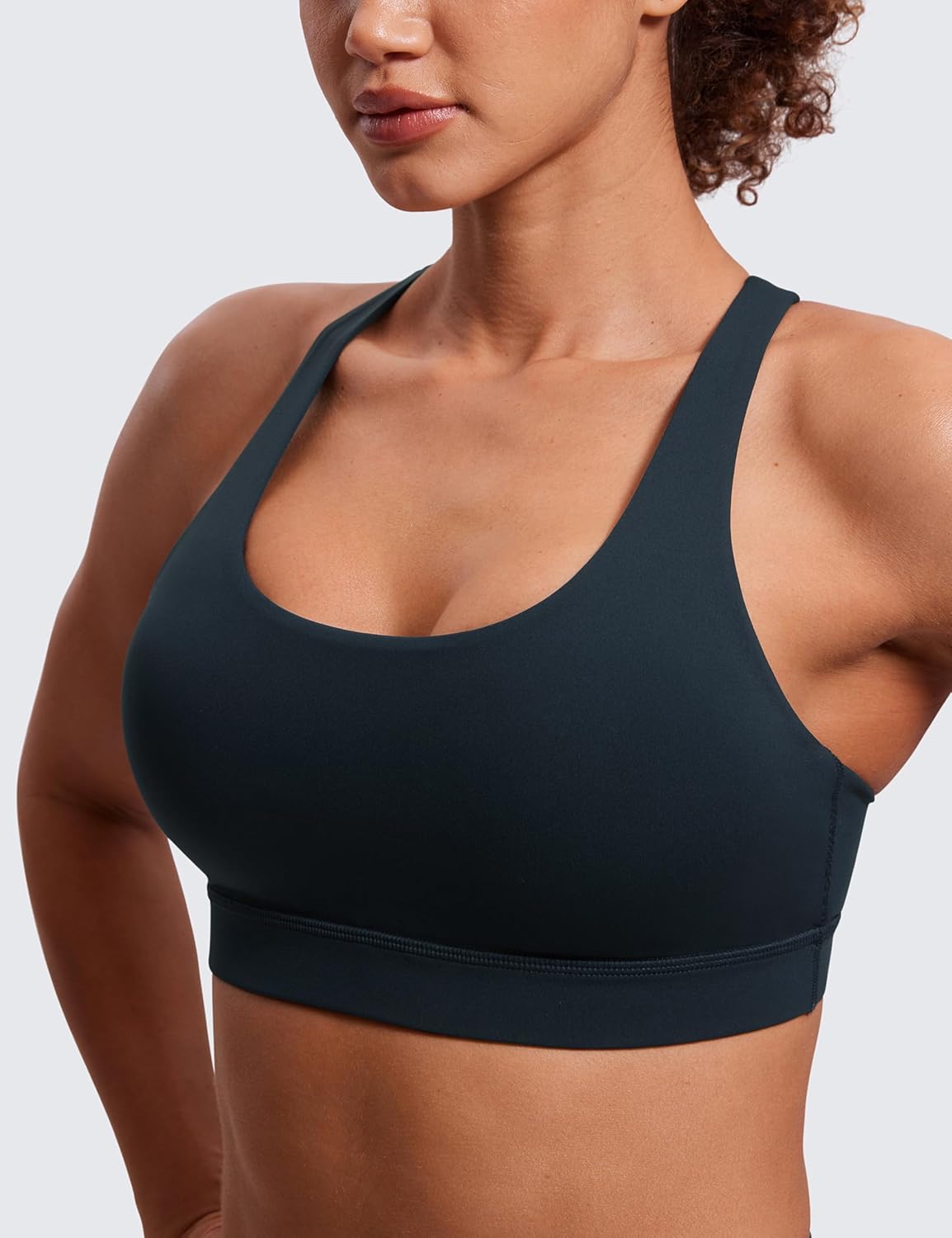 Naked Feeling Strappy Sports Bras | Medium Support, Removable Pads, Yoga, Sleek, Scoop Neck, for Women