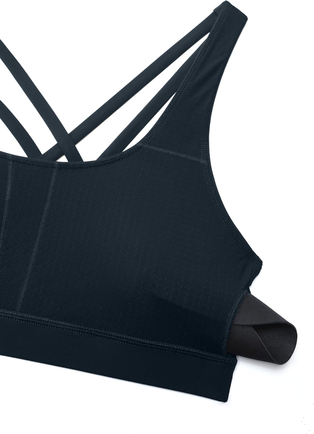 Naked Feeling Strappy Sports Bras | Medium Support, Removable Pads, Yoga, Sleek, Scoop Neck, for Women