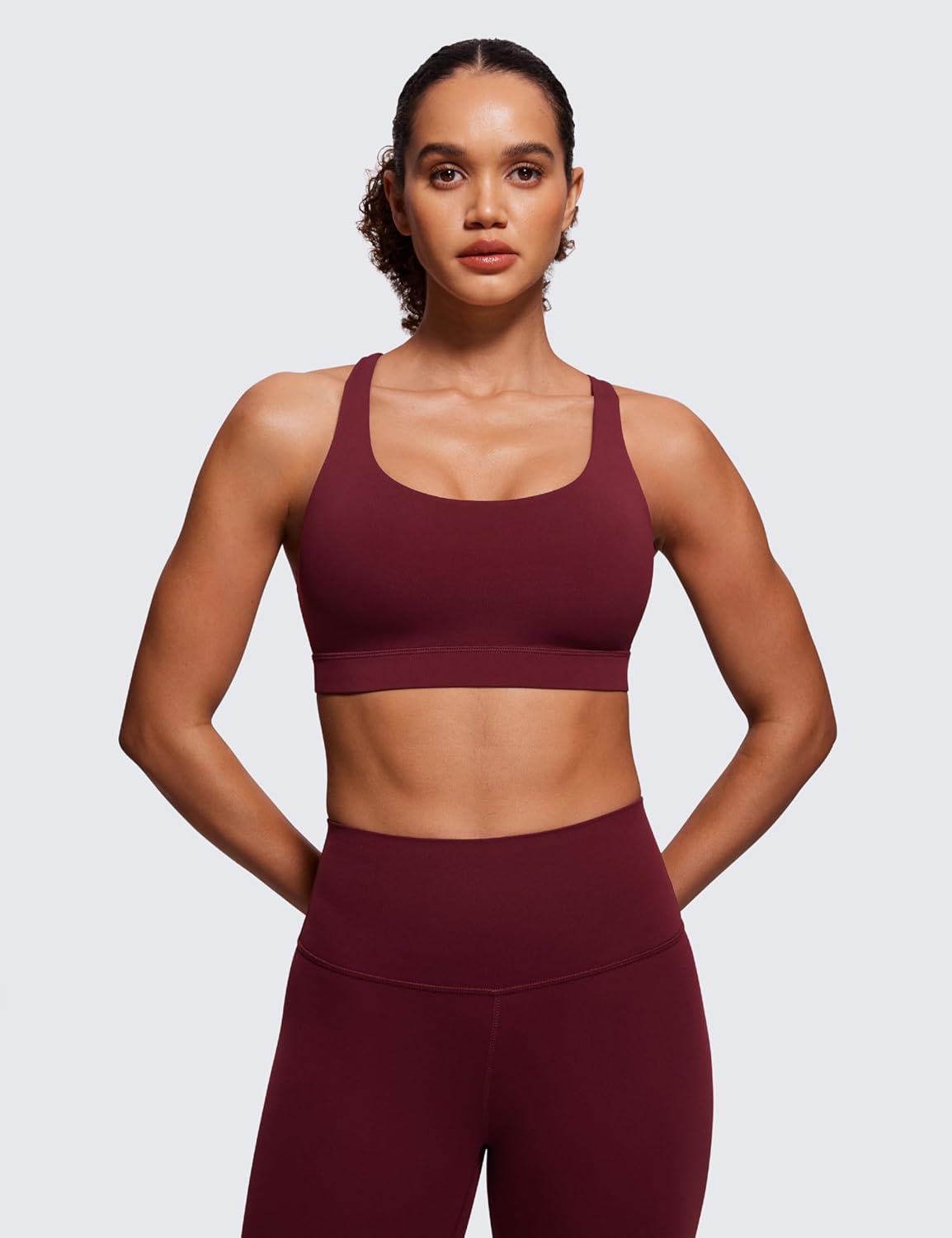 Naked Feeling Strappy Sports Bras | Medium Support, Removable Pads, Yoga, Sleek, Scoop Neck, for Women