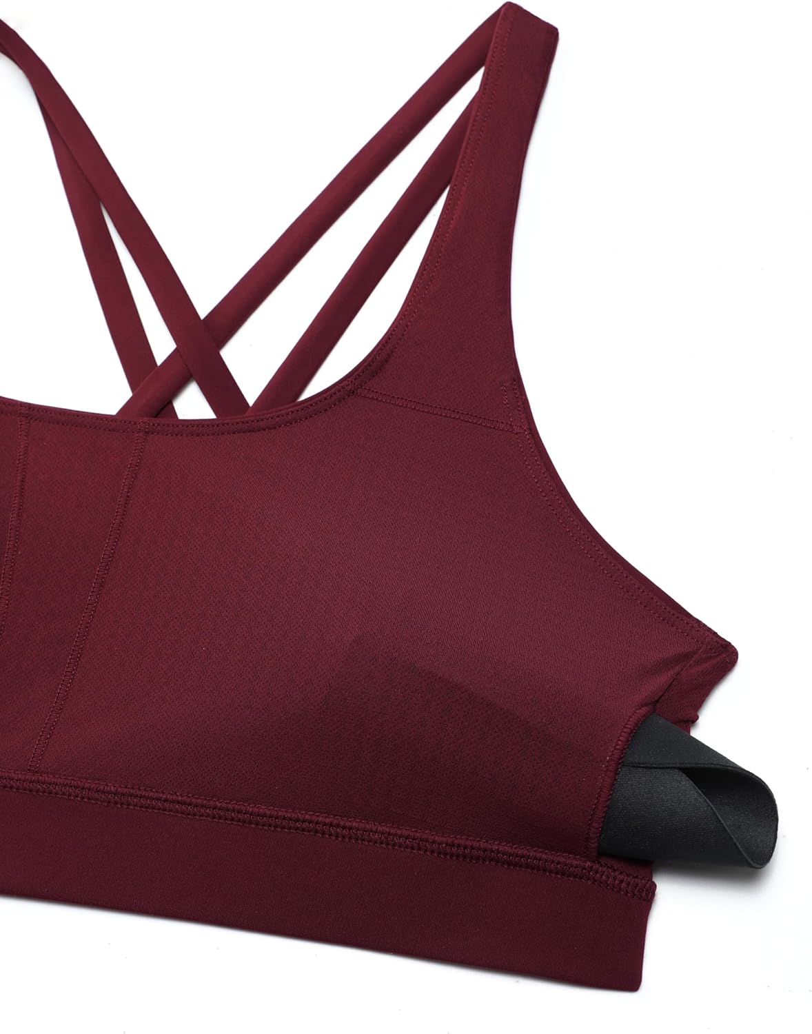 Naked Feeling Strappy Sports Bras | Medium Support, Removable Pads, Yoga, Sleek, Scoop Neck, for Women