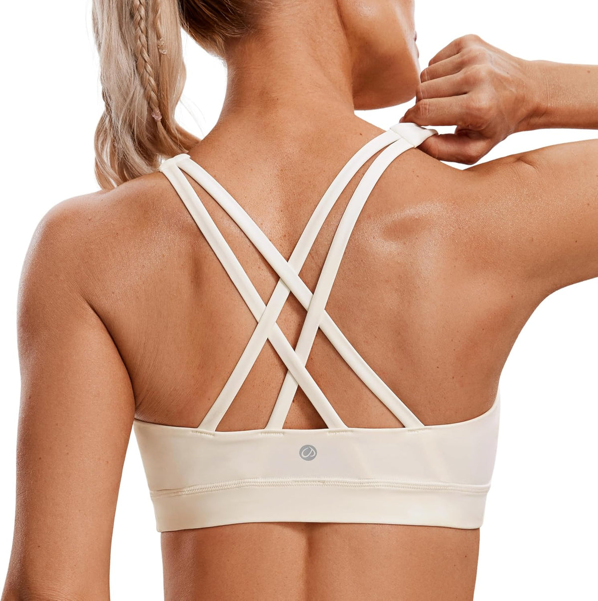 Naked Feeling Strappy Sports Bras | Medium Support, Removable Pads, Yoga, Sleek, Scoop Neck, for Women
